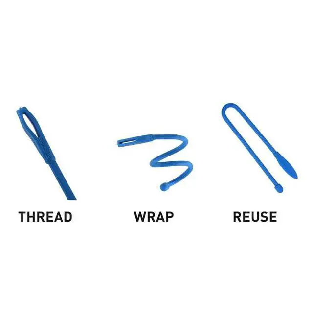 Alt view image 3 of 7 - Gear Tie Cordable, The Original Reusable Rubber Twist Tie with Stretch-Loop For Cord Management + Storage, 3-Inch, Assorted Colors, 4 Pack, Made in the USA