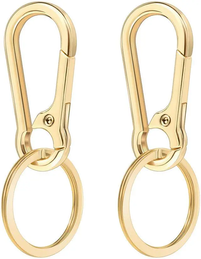 Main image of 2 Pcs Metal Keyring Chain Ring Holder Keys Organizer, Gold | For Home Car Keys, Key Finder, Car Keychain