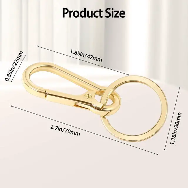 Alt view image 2 of 7 - 2 Pcs Metal Keyring Chain Ring Holder Keys Organizer, Gold | For Home Car Keys, Key Finder, Car Keychain