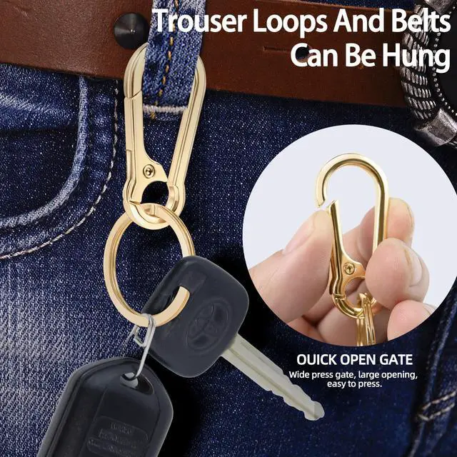 Alt view image 6 of 7 - 2 Pcs Metal Keyring Chain Ring Holder Keys Organizer, Gold | For Home Car Keys, Key Finder, Car Keychain