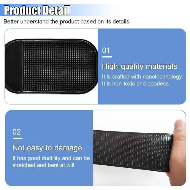 Alt view image 3 of 6 - 10PCS Silicone Car Dashboard Non-Slip Mats, Multi-Functional Auto Magic Gel Cell Phone Holder, Removable Car Dashboard Sticky Pad for GPS, Key, Sunglasses, Radar Detector