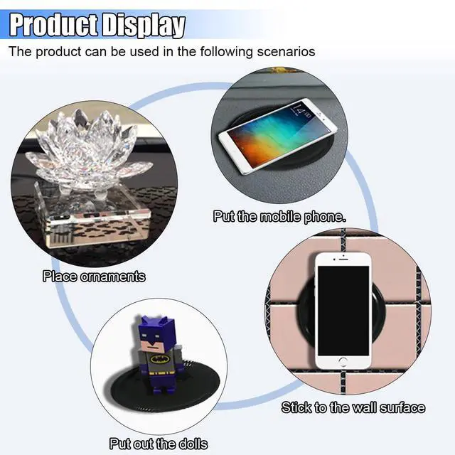 Alt view image 5 of 6 - 10PCS Silicone Car Dashboard Non-Slip Mats, Multi-Functional Auto Magic Gel Cell Phone Holder, Removable Car Dashboard Sticky Pad for GPS, Key, Sunglasses, Radar Detector