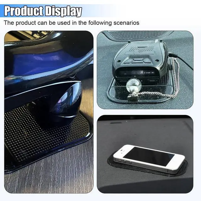 Alt view image 6 of 6 - 10PCS Silicone Car Dashboard Non-Slip Mats, Multi-Functional Auto Magic Gel Cell Phone Holder, Removable Car Dashboard Sticky Pad for GPS, Key, Sunglasses, Radar Detector