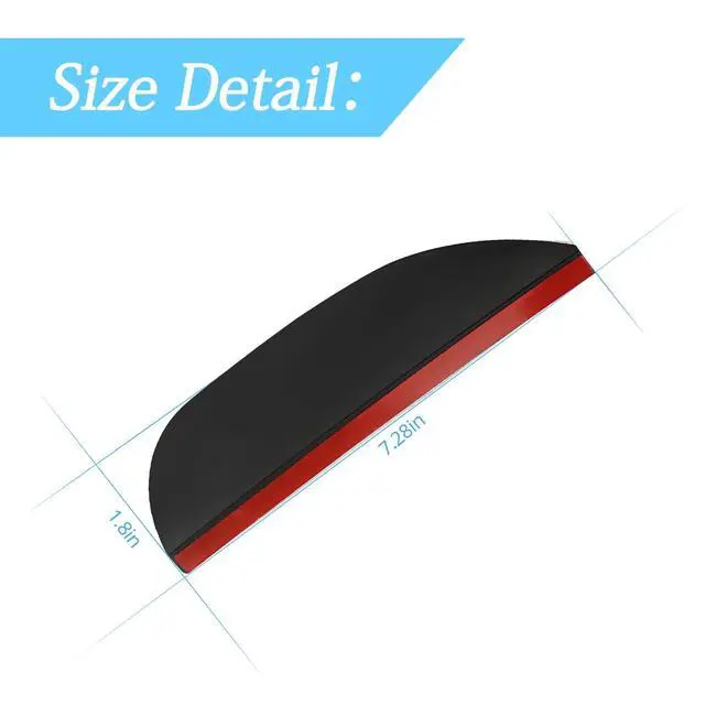 Alt view image 2 of 6 - 2PCS Waterproof Car Side Mirror Rain Visors, Smooth Black | smoke-style visor profile, fits most cars, SUVs, and trucks, car exterior accessories