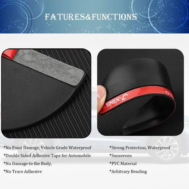 Alt view image 4 of 6 - Car Rearview Rain Eyebrow Shield,Car Mirror Rain Protector Film,Visor Guard for Most Truck and SUV (Solid Black, 2PC)