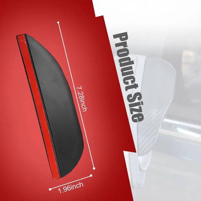 Alt view image 2 of 6 - 2PC Side Mirror Visor Rain Guards,Car Rear View Mirror Rain Cover,Silicone Rain Shield,Mirror Cover Rubber Visor Guard(Solid-Black,2Pack)