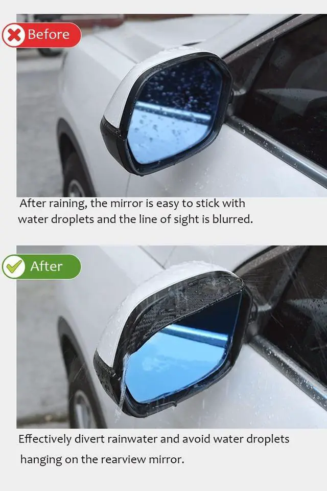 Alt view image 3 of 6 - Mirror Rain Visor Eyebrow, Side Mirror Rain Guards, Covers for Car Uniservial Fit 2 Pack