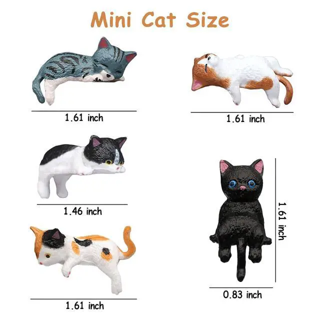 Alt view image 7 of 7 - 5 Pcs Cute Cat Car Interior Accessories Dashboard Decorations | Funny Mini Resin Cat Figurines Rear View Mirror Ornament for Car Desk Decorations Decor Home Garden