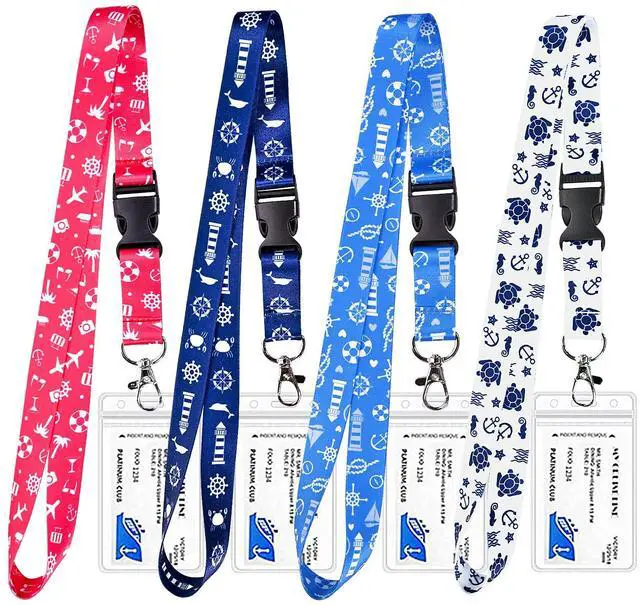 Main image of Cruise Lanyard for Ship Cards, 4 Pack Waterproof Cruise Lanyard with Detachable Buckle & ID Badge Holder for Cruises Ships Key Cards, Cruise Essentials 2025-2026 & Must Have Accessories