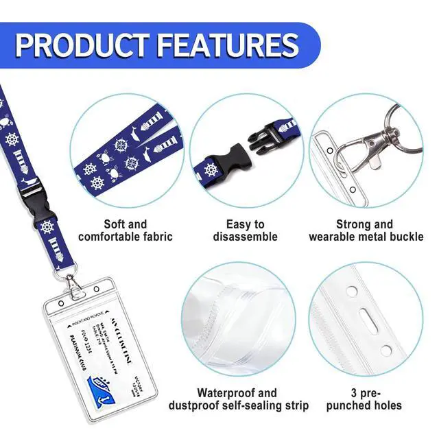 Alt view image 2 of 6 - Cruise Lanyard for Ship Cards, 4 Pack Waterproof Cruise Lanyard with Detachable Buckle & ID Badge Holder for Cruises Ships Key Cards, Cruise Essentials 2025-2026 & Must Have Accessories