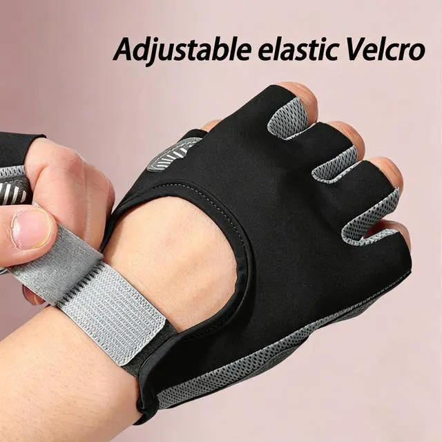 Alt view image 2 of 6 - Breathable Workout Gloves for Women Men Full Palm Protection Grip for Gym Training Fitness Weightlifting Exercise Half Finger