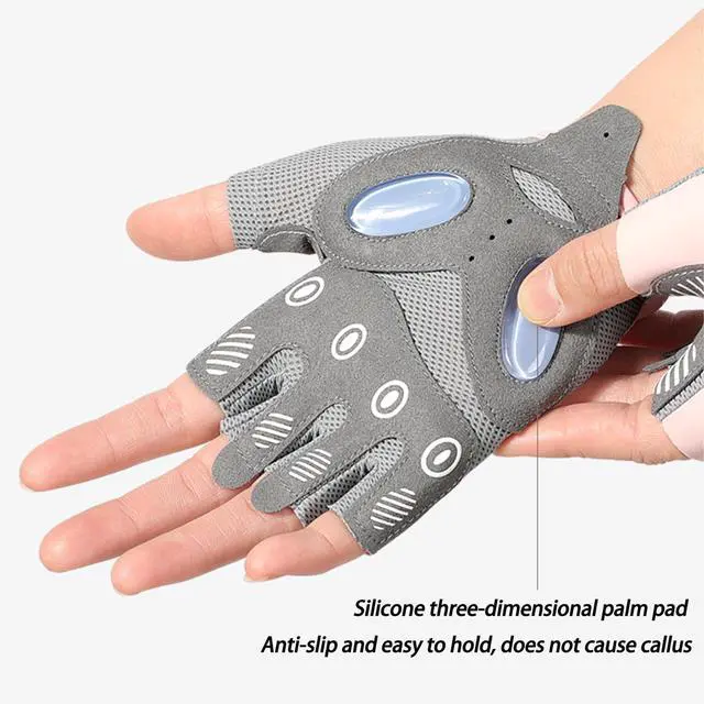 Alt view image 5 of 6 - Breathable Workout Gloves for Women Men Full Palm Protection Grip for Gym Training Fitness Weightlifting Exercise Half Finger