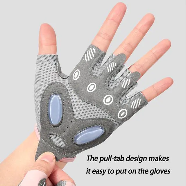 Alt view image 6 of 6 - Breathable Workout Gloves for Women Men Full Palm Protection Grip for Gym Training Fitness Weightlifting Exercise Half Finger