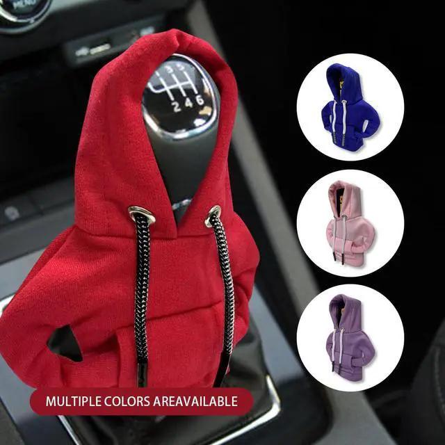 Alt view image 7 of 7 - Car Gear Shift Hoodie Auto Shifter Knob Cover, Red | Nylon Fashionable Mini Hoodie Decoration, Cute Gadgets, Universal Car Interior Accessories, Fit for Manual and Automatic Cars