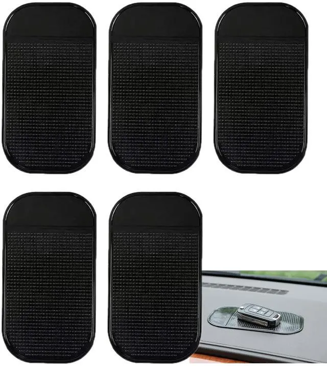 Main image of Car Dashboard Anti-Slip Mat, 5-Pack Non-Slide Pads for Car Extra Thick Sticky Dash Pad for Radar Detector, Cell Phone, and Car Dash Accessories