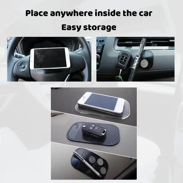 Alt view image 4 of 7 - Car Dashboard Anti-Slip Mat, 5-Pack Non-Slide Pads for Car Extra Thick Sticky Dash Pad for Radar Detector, Cell Phone, and Car Dash Accessories