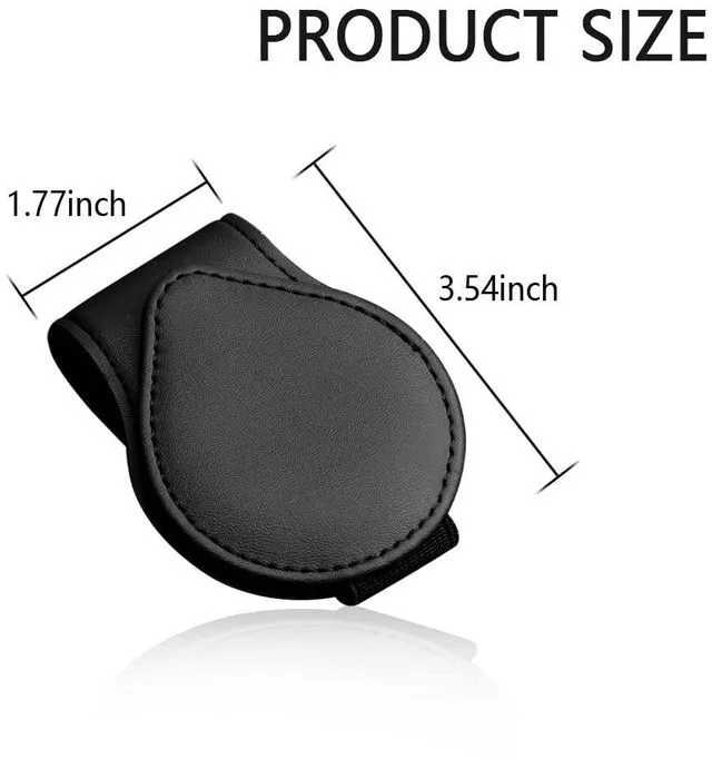 Alt view image 2 of 6 - Magnetic Sunglass Holder for Car Visor,PU Leather Car Sunglass Holder Organizes Glasses Tickets Cards & Keeps Car Tidy,Universal Car Accessories Interior (Black)