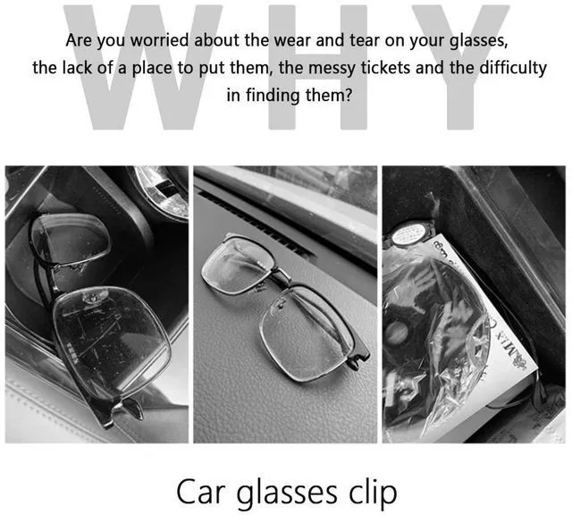 Alt view image 5 of 6 - Magnetic Sunglass Holder for Car Visor,PU Leather Car Sunglass Holder Organizes Glasses Tickets Cards & Keeps Car Tidy,Universal Car Accessories Interior (Black)