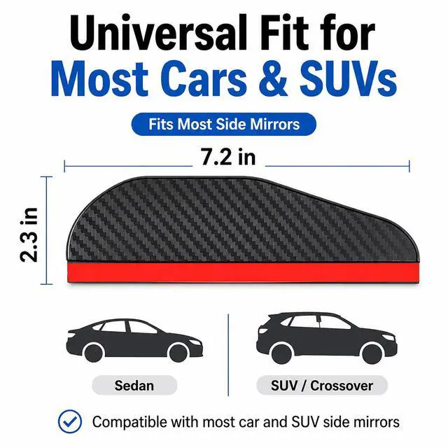 Alt view image 3 of 7 - 2PCS Side Mirror Visor Rain Guards, Car Rear View Mirror Rain Cover | Silicone Rain Shield, Mirror Cover Rubber Visor Guard
