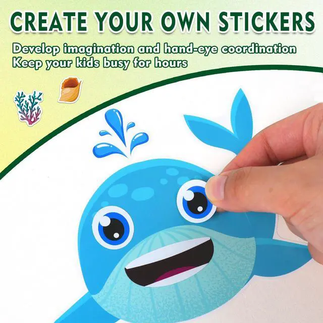 Alt view image 5 of 7 - 36 Make-a-Face Sticker Sheets for Kids | Mix 'n Match Animal Sticker Crafts with 6 Themes for Party Favors, Goodie Bag Stuffers & Classroom Activities