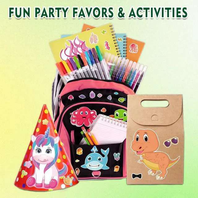 Alt view image 7 of 7 - 36 Make-a-Face Sticker Sheets for Kids | Mix 'n Match Animal Sticker Crafts with 6 Themes for Party Favors, Goodie Bag Stuffers & Classroom Activities