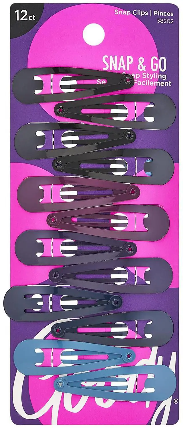 Main image of Snap & Go Metal Contour Clips, 12 Count, Dark Neutral Colors, Snap Clips, Suitable for All Hair Types, Pain-Free Hair Accessories for Women, Men, and Kids, All Day Comfort
