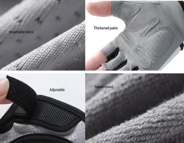 Alt view image 4 of 6 - Breathable Workout Gloves for Men & Women Half-Finger Exercise Gloves for Gym Exercise, Cycling, Weightlifting Training, Fitness