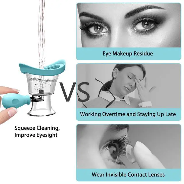 Alt view image 4 of 7 - Eye Wash Cup,Silicone Manual Air Pressure Eye Cleaning Cup for Eye Rinse, Eye Rinse Solution with CupPortable Eye Care Tool for Quick Relief from Tired Eyes, Cleaning Eye Dust, Makeup Irritants