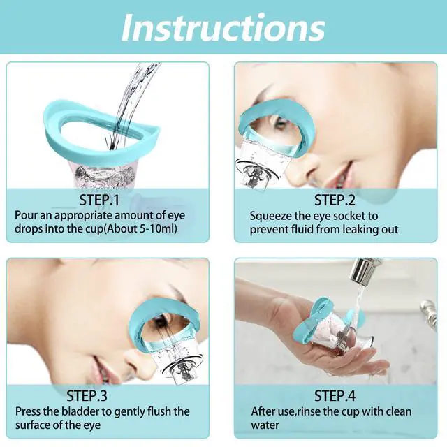 Alt view image 5 of 7 - Eye Wash Cup,Silicone Manual Air Pressure Eye Cleaning Cup for Eye Rinse, Eye Rinse Solution with CupPortable Eye Care Tool for Quick Relief from Tired Eyes, Cleaning Eye Dust, Makeup Irritants