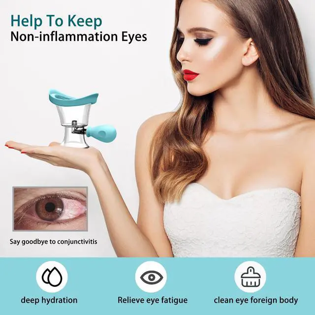 Alt view image 7 of 7 - Eye Wash Cup,Silicone Manual Air Pressure Eye Cleaning Cup for Eye Rinse, Eye Rinse Solution with CupPortable Eye Care Tool for Quick Relief from Tired Eyes, Cleaning Eye Dust, Makeup Irritants