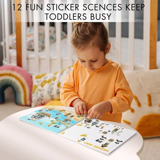 Alt view image 2 of 7 - Fun Sticker Book for Toddlers 2-4 - Kids Activity Book with 500+ Stickers | 12 Beautiful Themes Entertain Boys and Girls Ages 2-4 or 4-8 While Traveling - Incl. Coloring Pages