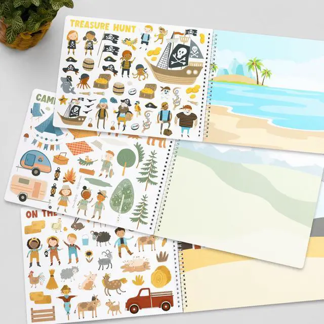 Alt view image 5 of 7 - Fun Sticker Book for Toddlers 2-4 - Kids Activity Book with 500+ Stickers | 12 Beautiful Themes Entertain Boys and Girls Ages 2-4 or 4-8 While Traveling - Incl. Coloring Pages