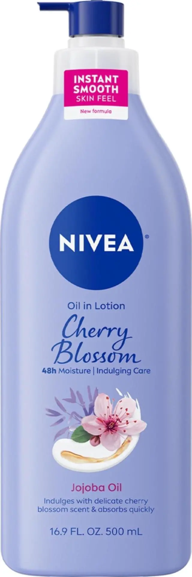 Main image of Oil Infused Cherry Blossom and Jojoba Oil Body Lotion for Women, Fast-Absorbing and Non-Greasy Cherry Blossom Scented Lotion Moisturizes for 48 Hours, 16.9 Fl Oz Pump Bottle