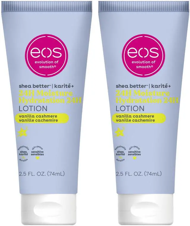 Main image of 24H Moisture Travel Body Lotion- Vanilla Cashmere, Travel Size Essential, Toiletries, Mini Body Lotion For Dry Skin, 2.5 fl oz (Pack of 2)