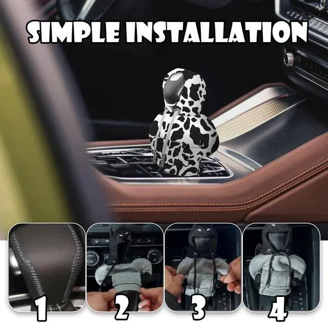 Alt view image 6 of 7 - Car Gear Shift Hoodie, Cute Cow Stripe Shifter Knob Hoodie Cover for Cars, Trucks, SUVs, Auto Interior Protector Decoration Gadgets for Women Men 2024