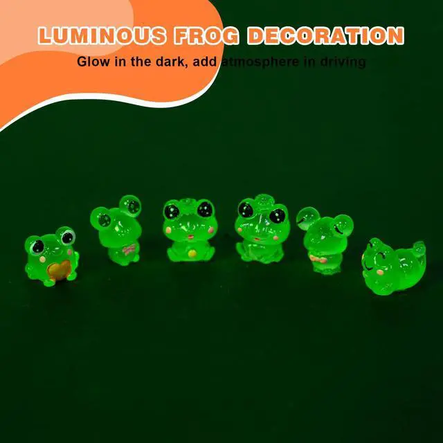 Alt view image 7 of 7 - Luminous Frog Car Dashboard Decor, 6PCS Fun Frog Car Dash Decorations Rear View Mirror Ornament Interior Accessories