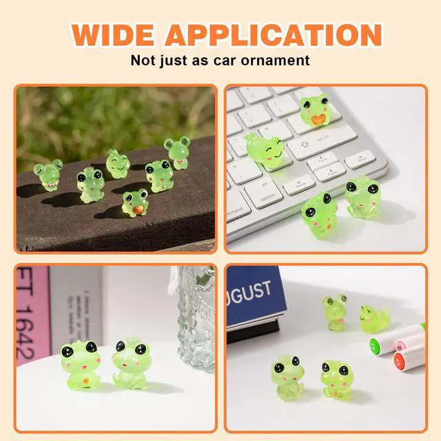 Alt view image 6 of 7 - Luminous Frog Car Dashboard Decor, 6PCS Fun Frog Car Dash Decorations Rear View Mirror Ornament Interior Accessories