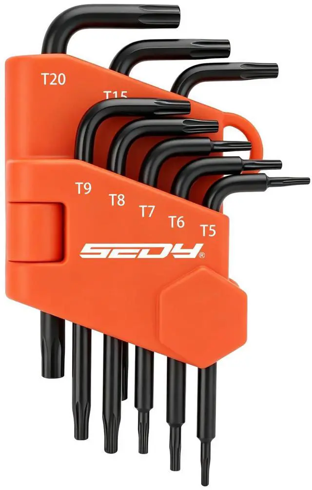 Main image of 8-Piece Mini Torx L Key Set, Tamperproof Torx Star Allen Wrench, T5, T6, T7, T8, T9, T10, T15, T20, Cr-V