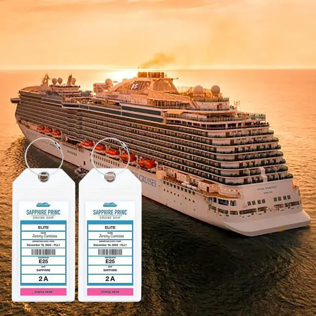 Alt view image 5 of 7 - Cruise Luggage Tag Holder with Zip Seal & Steel Loops (8 Pack, Wide(Carnival, NCL, Princess, Holland America etc))