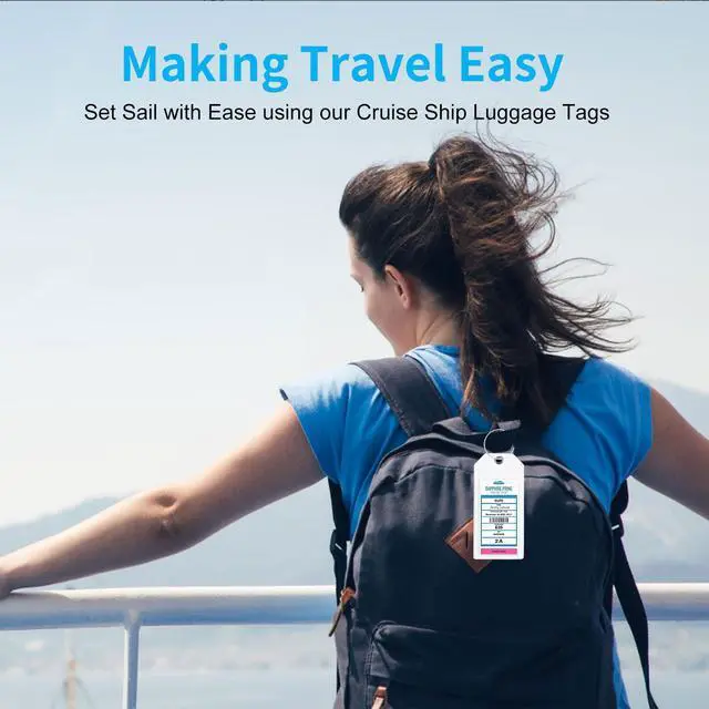 Alt view image 7 of 7 - Cruise Luggage Tag Holder with Zip Seal & Steel Loops (8 Pack, Wide(Carnival, NCL, Princess, Holland America etc))