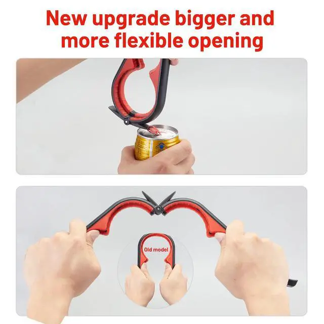 Alt view image 4 of 7 - Jar Bottle Opener for Weak Hands,4 &5 in 1 Multi Function Non-Slip Can Lid Opener Tools with Silicone Jar Gripper Pad,Suitable for Seniors,Children and Arthritic Hands (Red)