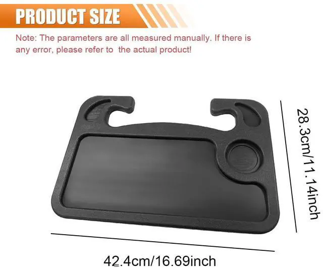 Alt view image 2 of 6 - ZIMISI Car Steering Wheel Tray, Computer Office Car Table Tray (Black) | Automotive Trays for Eating, Multipurpose Vehicle Desk Travel Accessories for Laptop, Food, Fits Most Steering Wheel