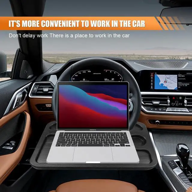 Alt view image 4 of 6 - ZIMISI Car Steering Wheel Tray, Computer Office Car Table Tray (Black) | Automotive Trays for Eating, Multipurpose Vehicle Desk Travel Accessories for Laptop, Food, Fits Most Steering Wheel