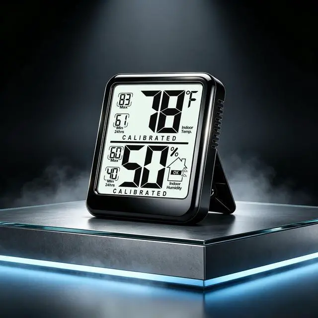 Alt view image 2 of 7 - Antonki 2 Pack Room Thermometer Indoor Hygrometer with Max/Min Record | W/ Battery, 24h Max/Min Record, Accurate Sensor, Fast Refresh, Easy to View, /, Durable Kickstand, Compact, for Home Office