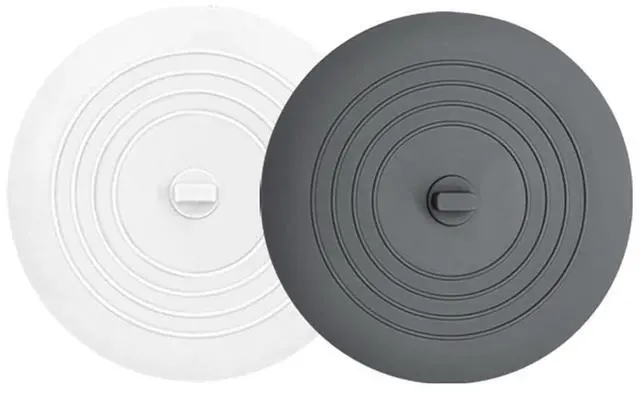 Main image of Tub Stopper 2PCS,Bathtub Drain Stopper,6 inches Bathtub Tub Drain Cover Stopper,Silicone Drain Plug,Kitchen Bathroom Hair Water Shower Stopper,Large Bathroom Laundry Accessories (Grey/White)