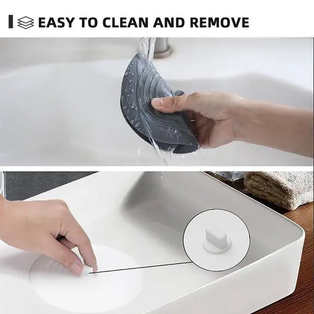 Alt view image 3 of 7 - Tub Stopper 2PCS,Bathtub Drain Stopper,6 inches Bathtub Tub Drain Cover Stopper,Silicone Drain Plug,Kitchen Bathroom Hair Water Shower Stopper,Large Bathroom Laundry Accessories (Grey/White)