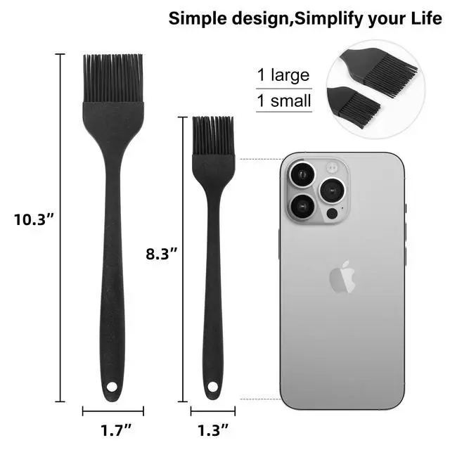Alt view image 2 of 5 - Silicone Basting Pastry Brush, Heat Resistant Cooking Brush for Oil and Sauce. BPA Free and Dishwasher Safe (2 Pcs).