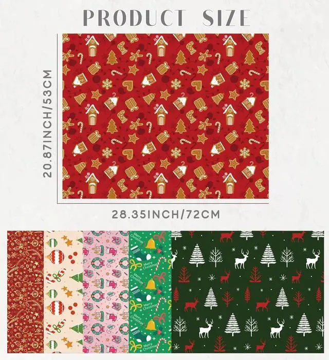 Alt view image 2 of 6 - Christmas Wrapping Paper, Christmas Decorations Bags, Xmas Wrapping Paper | Stocking Stuffers, 12Pcs Wrapping Paper, Christmas Gift Games Activity Party Favors Supplies for Kids Men Women 21" x 28"