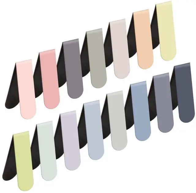 Main image of Magnetic Bookmarks, 15PCS Magnetic Cute Bookmark for Teacher, Women, Men & Kids - Solid Colorful Light Bookmarks (Pack of 15)