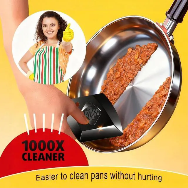 Alt view image 5 of 7 - 4-Pack Pan Scraper, Non Scratch Plastic Dish Scrapers | Heatproof, 4 Corner Shapes, Cleans Pan Pot and Cuts Dough, Dishwasher Safe, Scrapes Burnt Food Fast